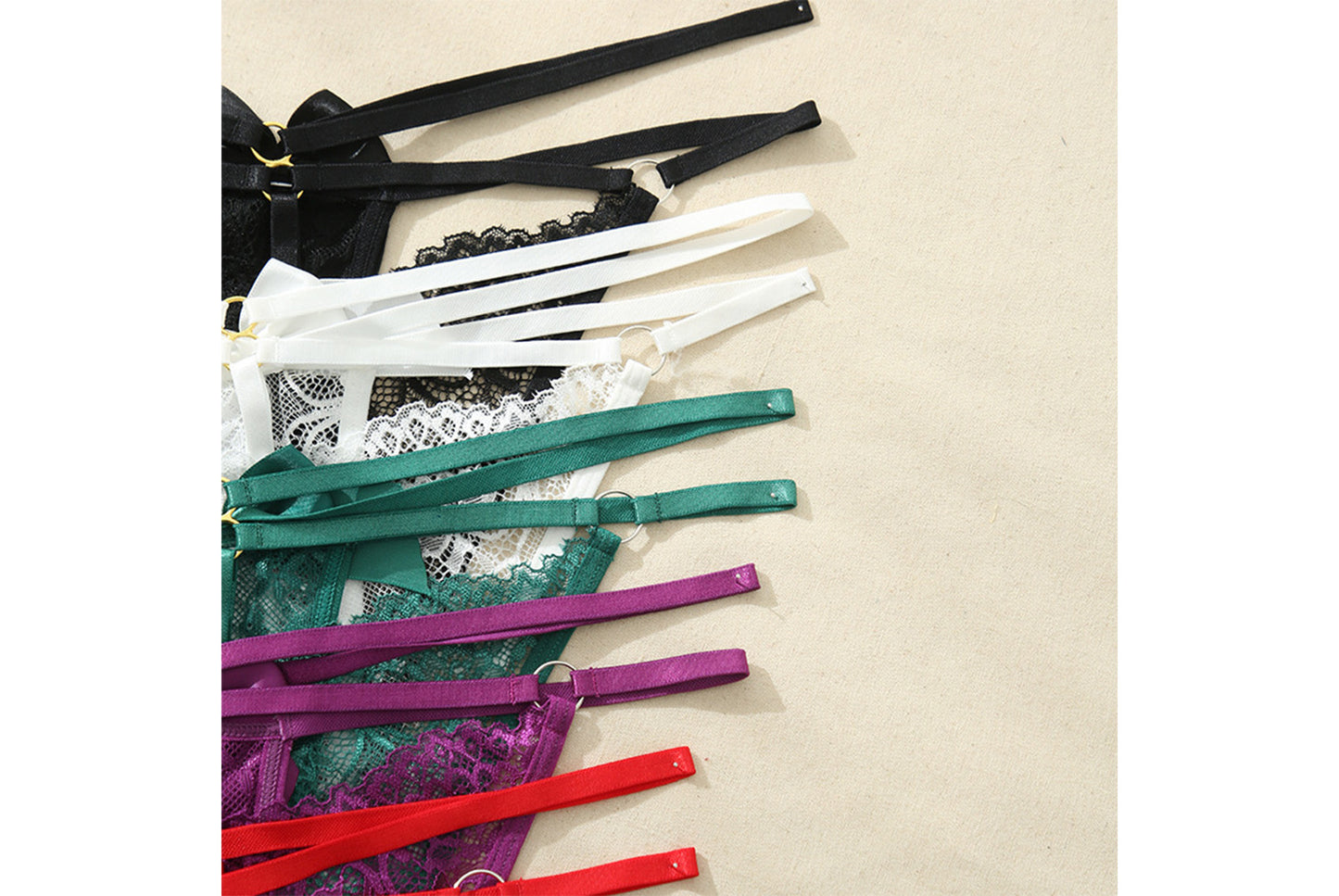 **Large Size Low-Rise Lace Thong Briefs for Women**