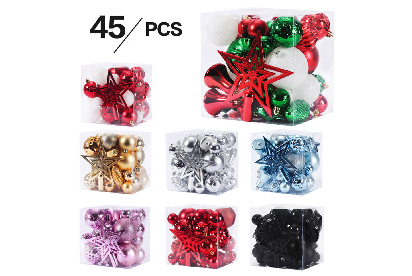 45-Piece Treetop Star Christmas Ball Set