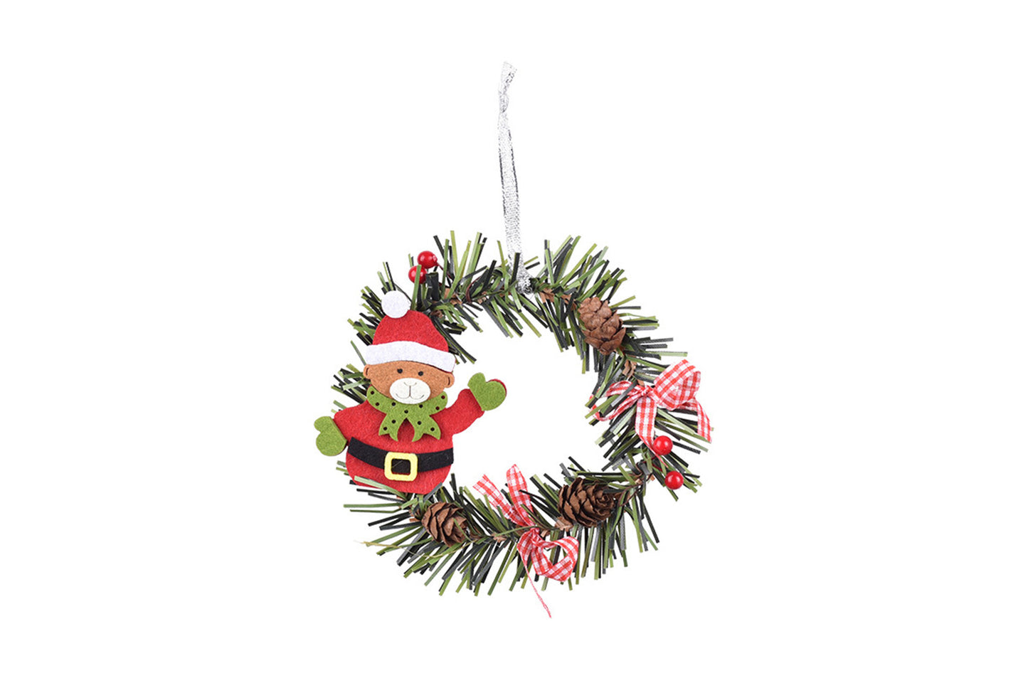 **Christmas PVC Wreath Pendant - Pine Cone Decoration**