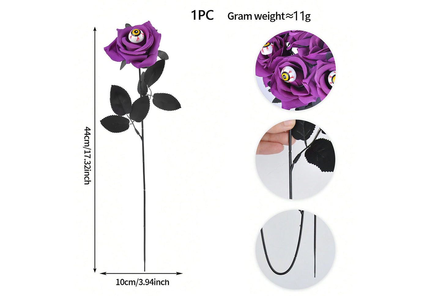 Halloween Scary Rose Decorations (10-Pack)