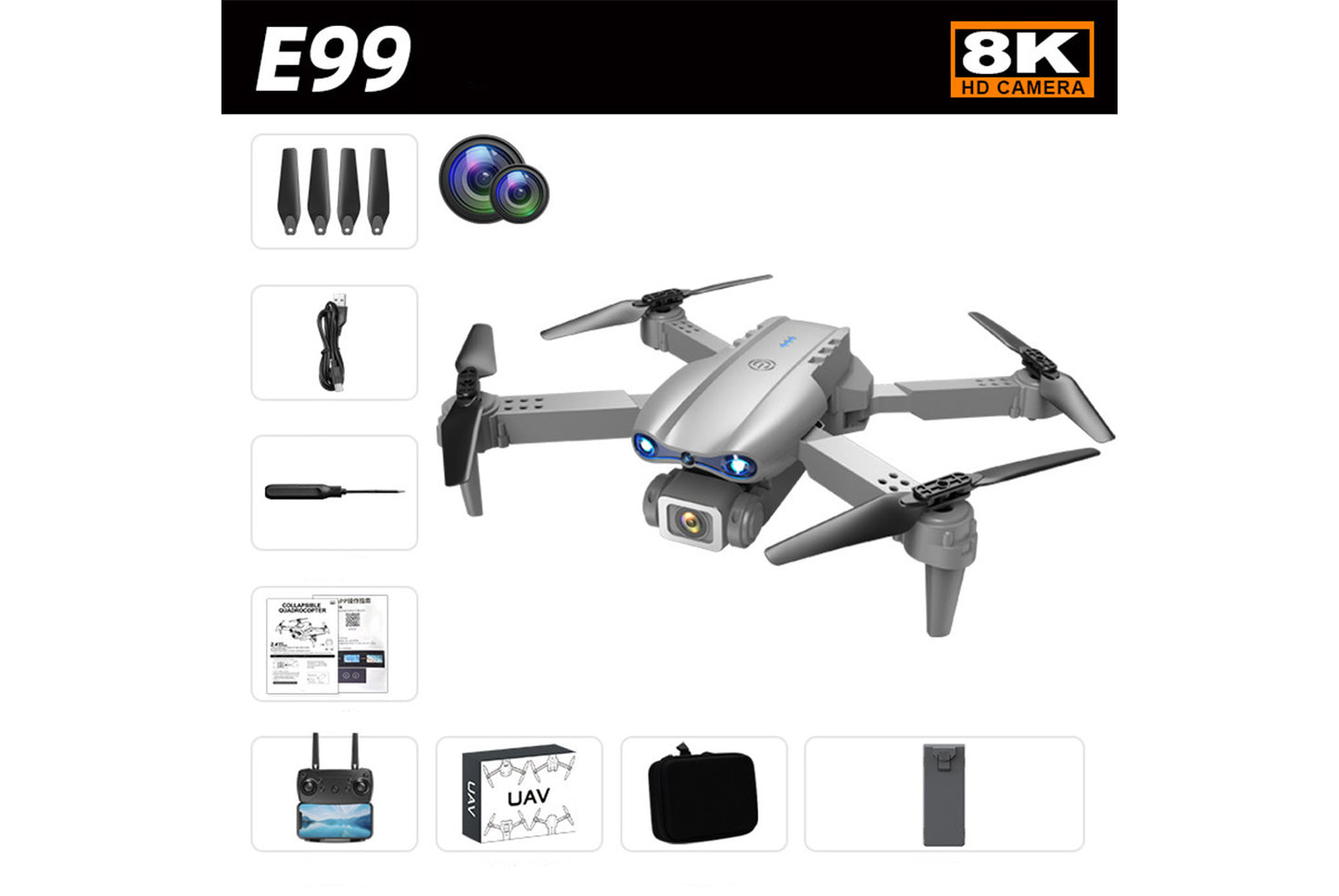 **E99 Drone 4K Dual-Camera Aerial Photography Quadcopter**