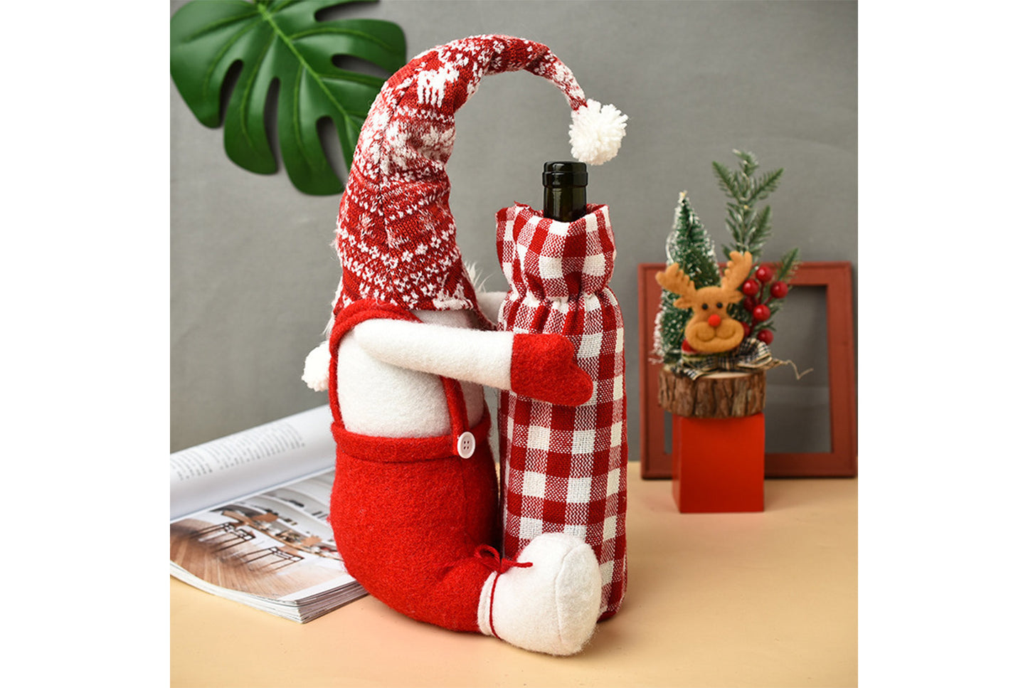 Christmas Faceless Doll Wine Bottle Holder