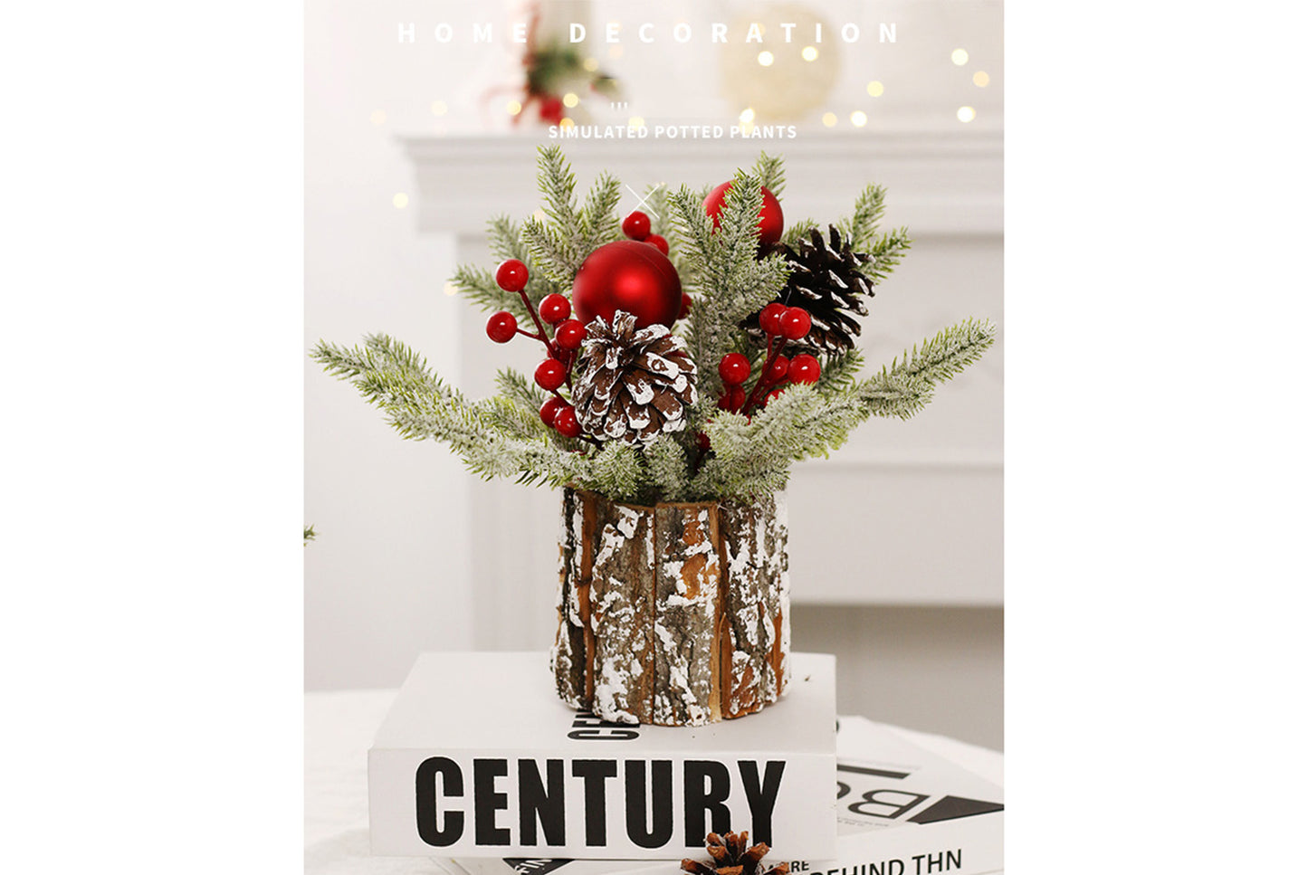 **25cm Flocked PE Simulated Mini Christmas Tree Ornament**