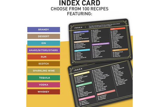 **100 Cocktail Recipe Cards (Professional Bartending Guide)**