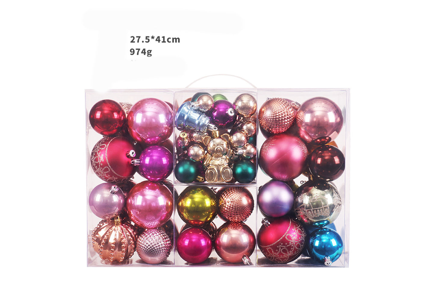 75 Randomly Painted Electroplated Christmas Ball Set