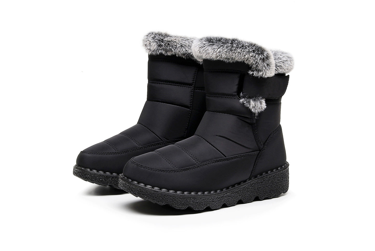 **Women's Waterproof Rabbit Fur Snow Boots**