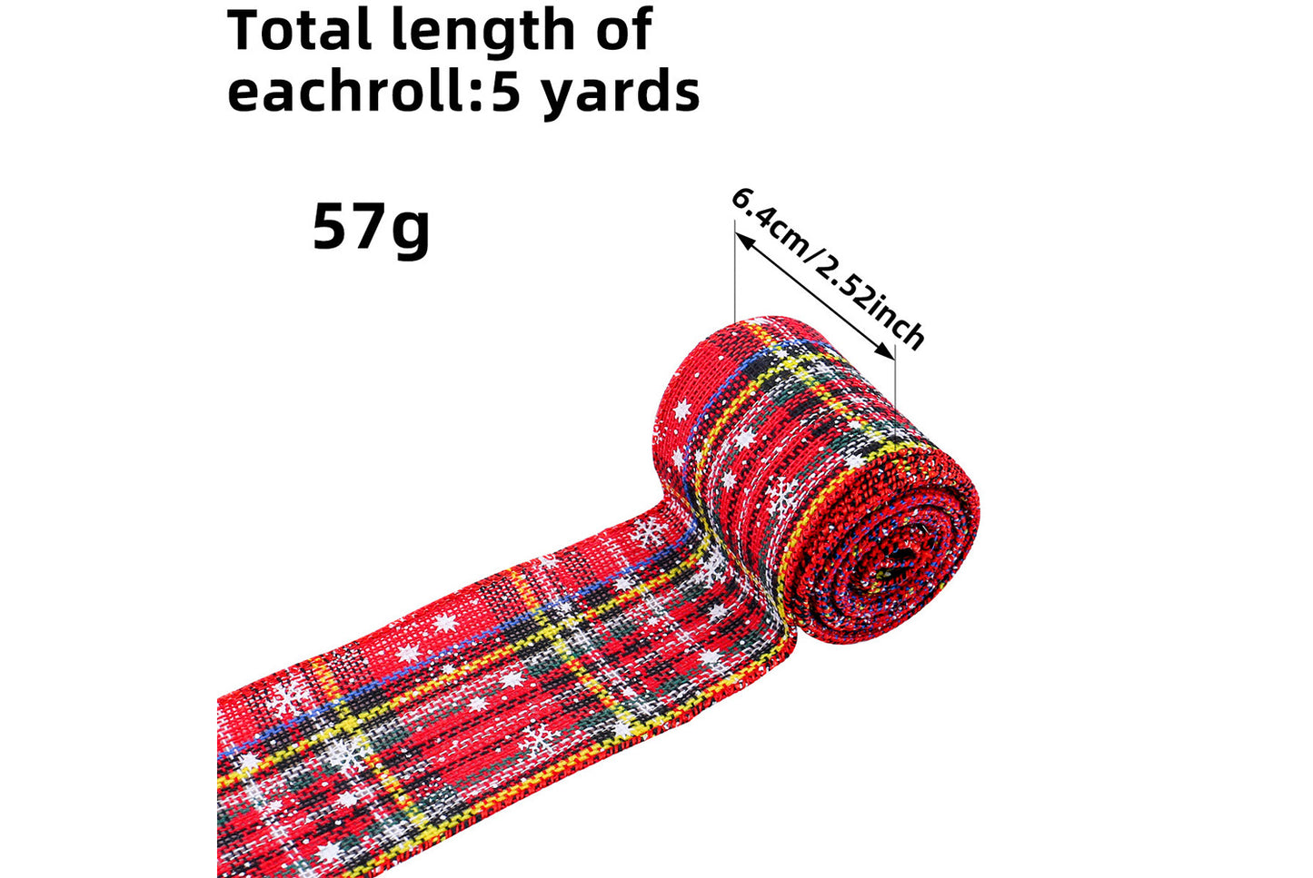 Christmas Snowflake Plaid Ribbon