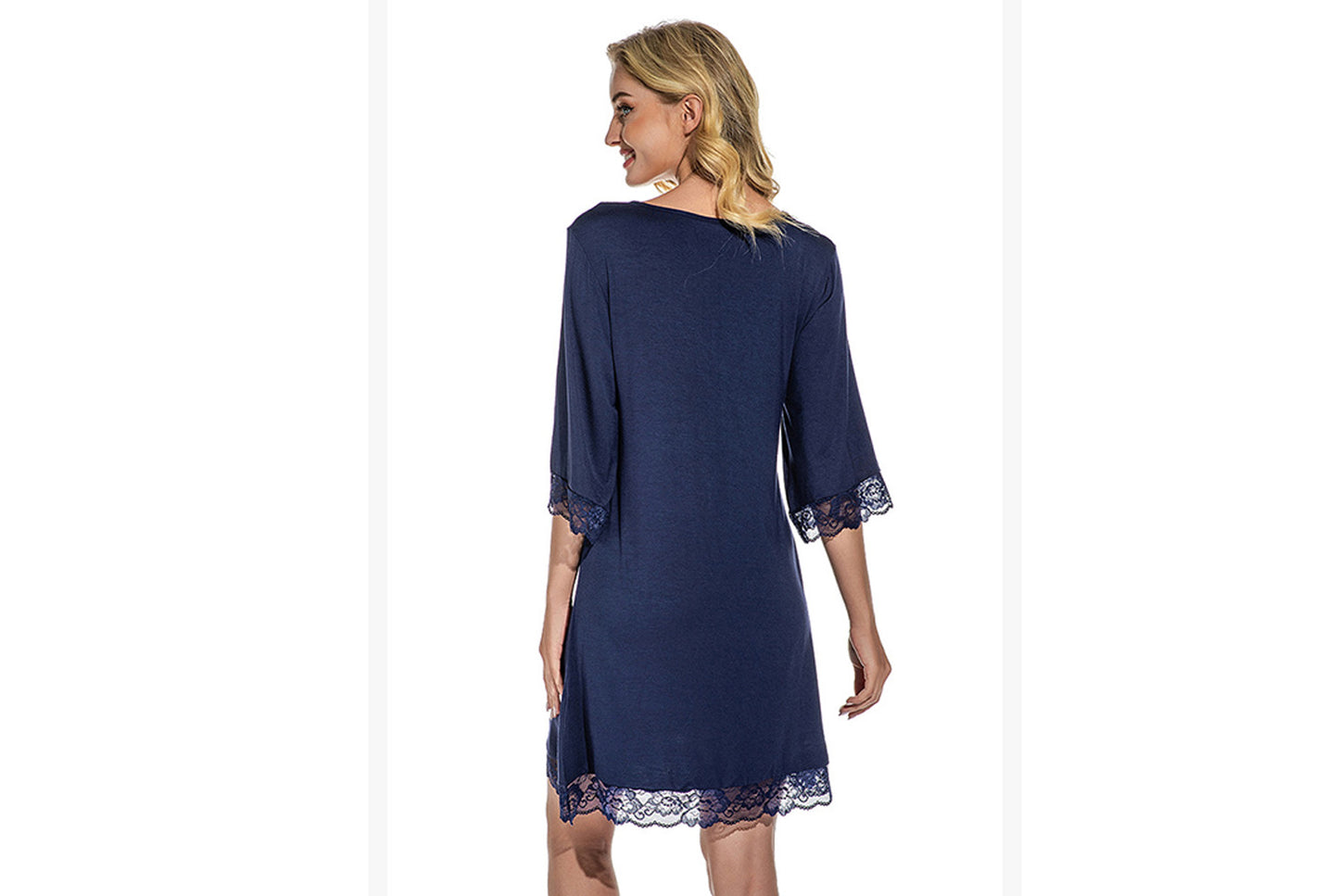 **Women's Sexy Lace V-Neck Cotton Loungewear Pajamas**