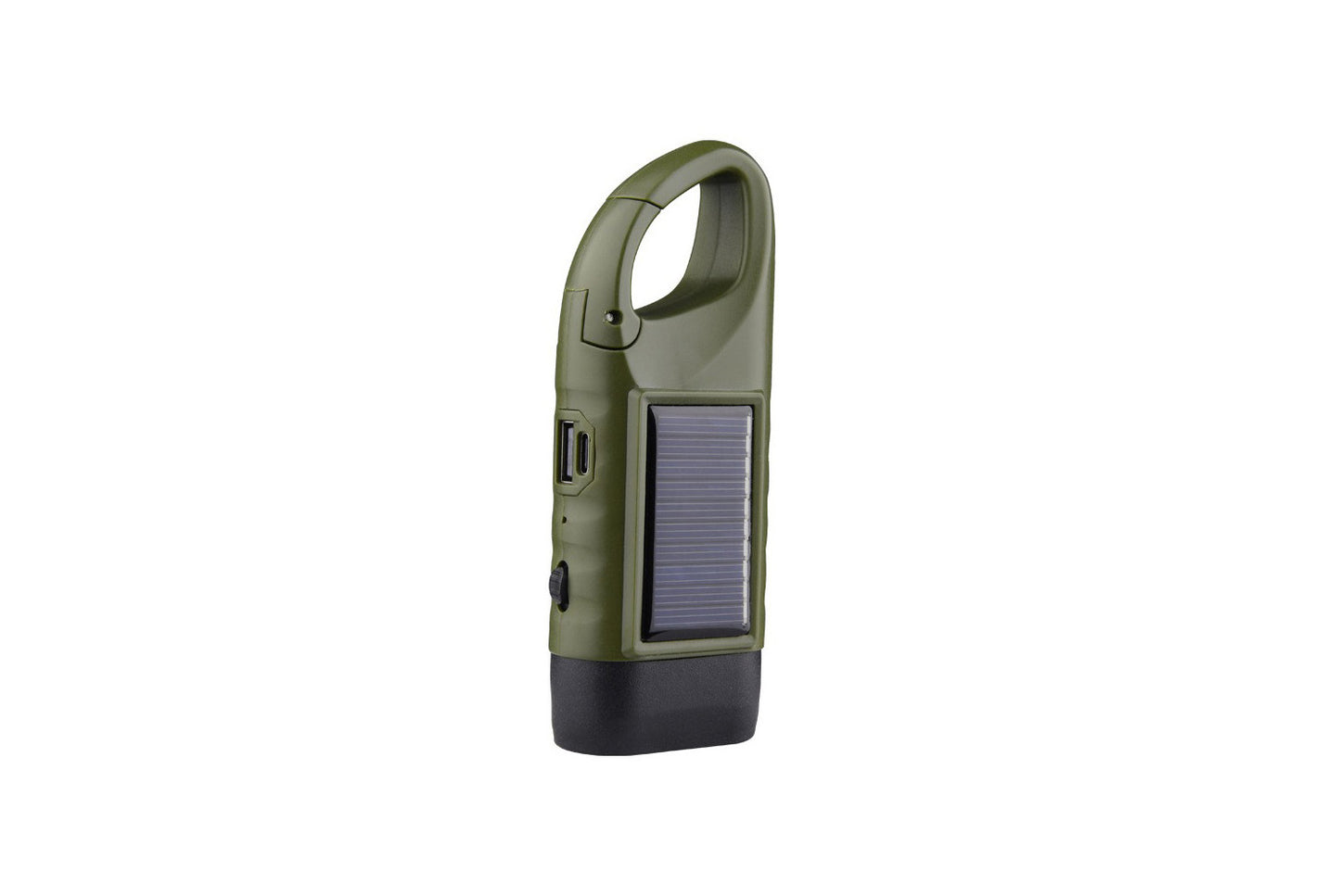 Solar-Powered Flashlight, Hand-Cranked/USB Rechargeable