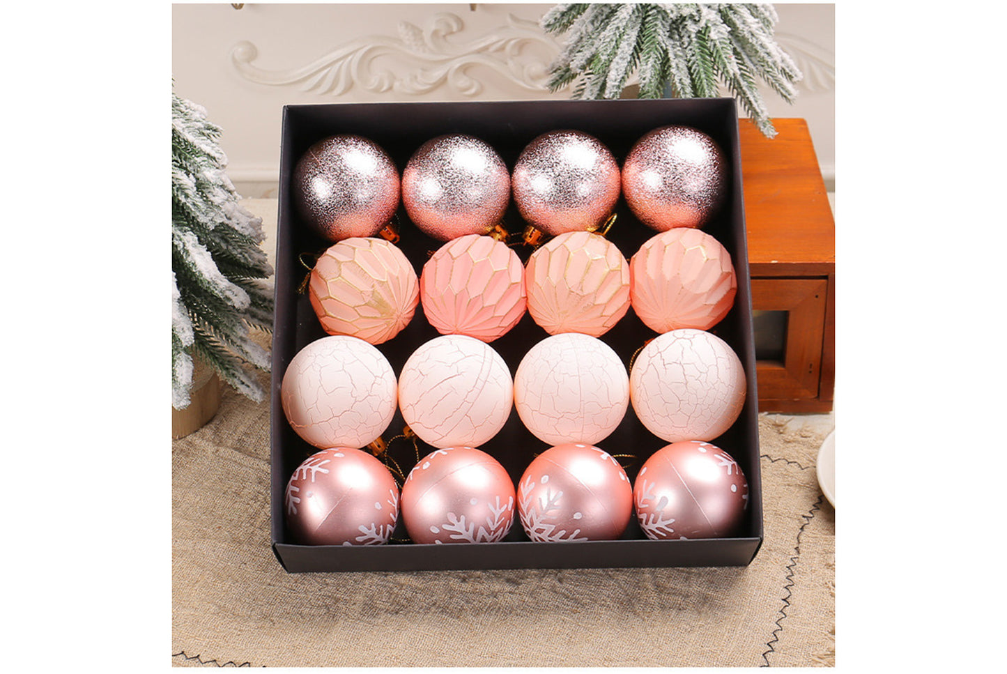 Painted Christmas Ball Pendant Set - Shaped Christmas Tree Decoration