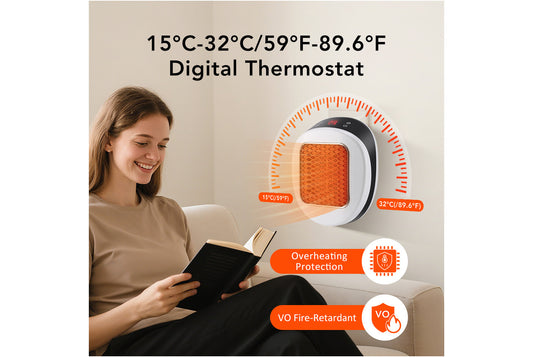 Portable Remote Control Fan Heater(UK Plug)