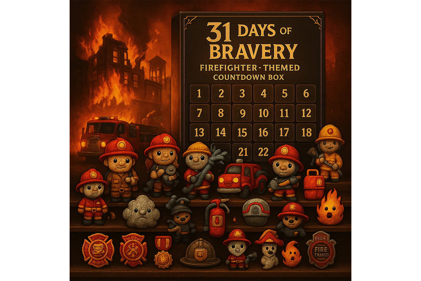 31-Day Firefighter Themed Countdown Blind Box