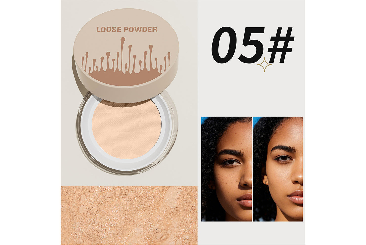 **Natural Concealing &amp; Oil-Control Setting Powder (5-Color Set)**