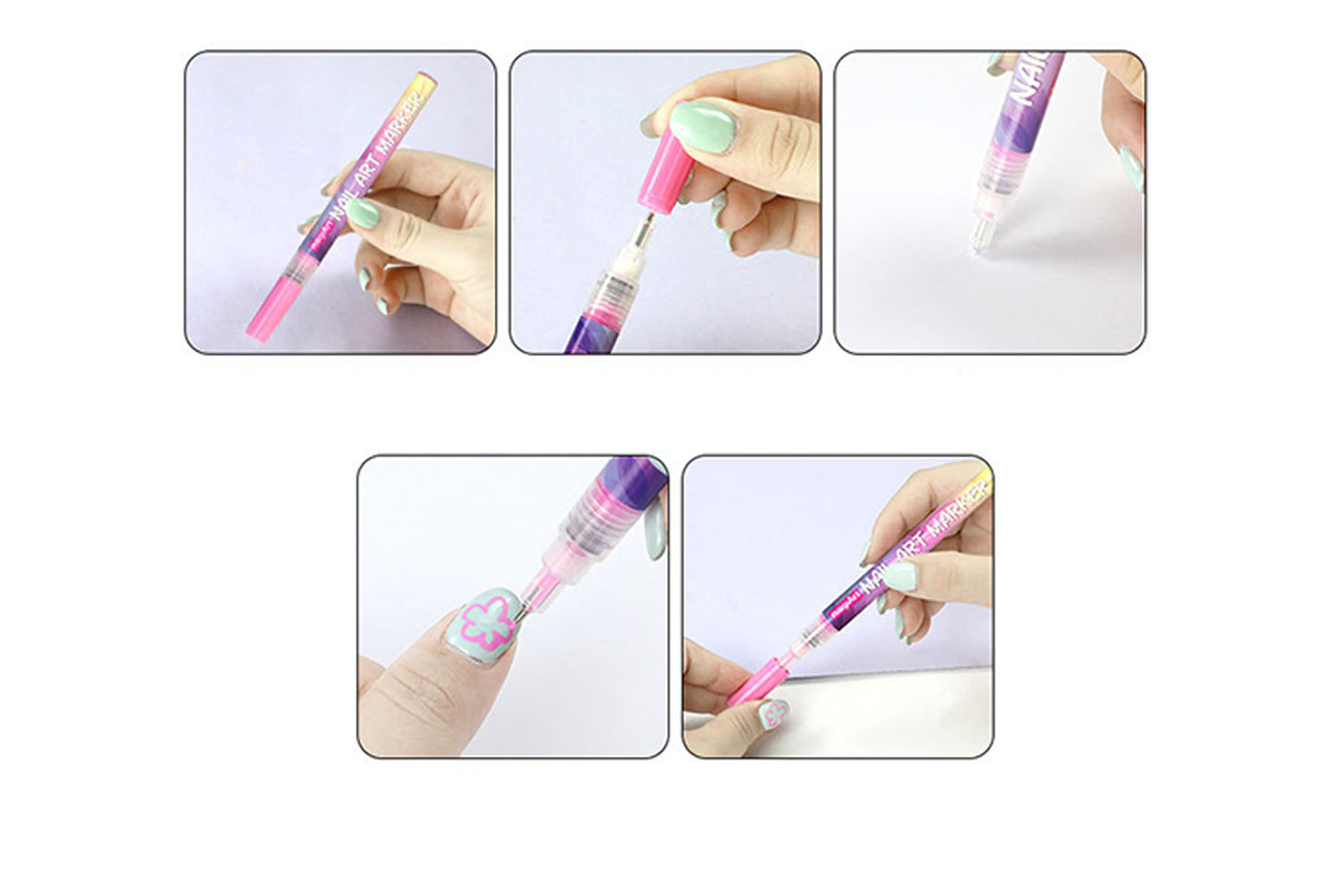 12-Color Nail Art Graffiti Pen Set
