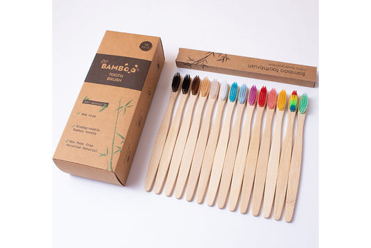 **Bamboo Charcoal Soft Bristle Toothbrush (10-Pcs)**
