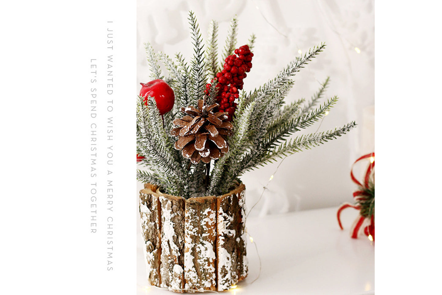 **25cm Flocked PE Simulated Mini Christmas Tree Ornament**