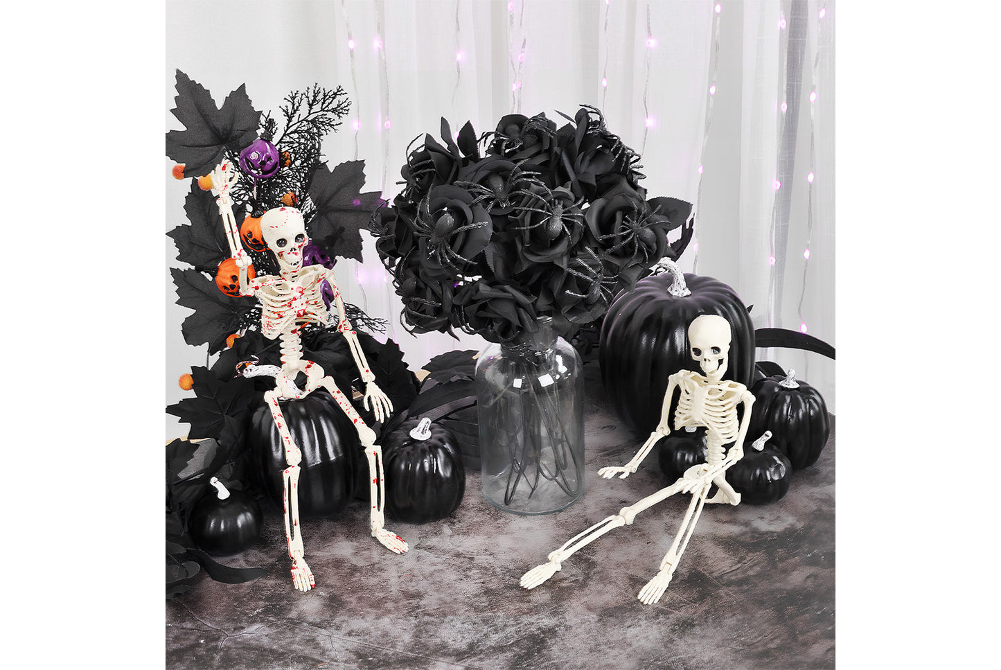 Halloween Skull Spider Roses (10-Pack)