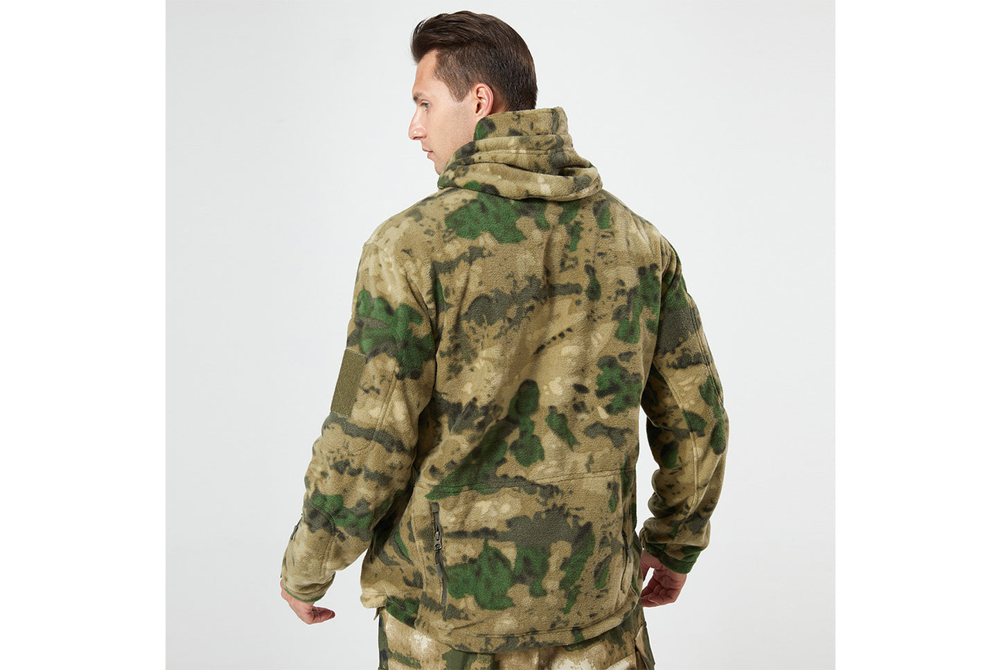 Men's Tactical Camouflage Fleece Hooded Jacket