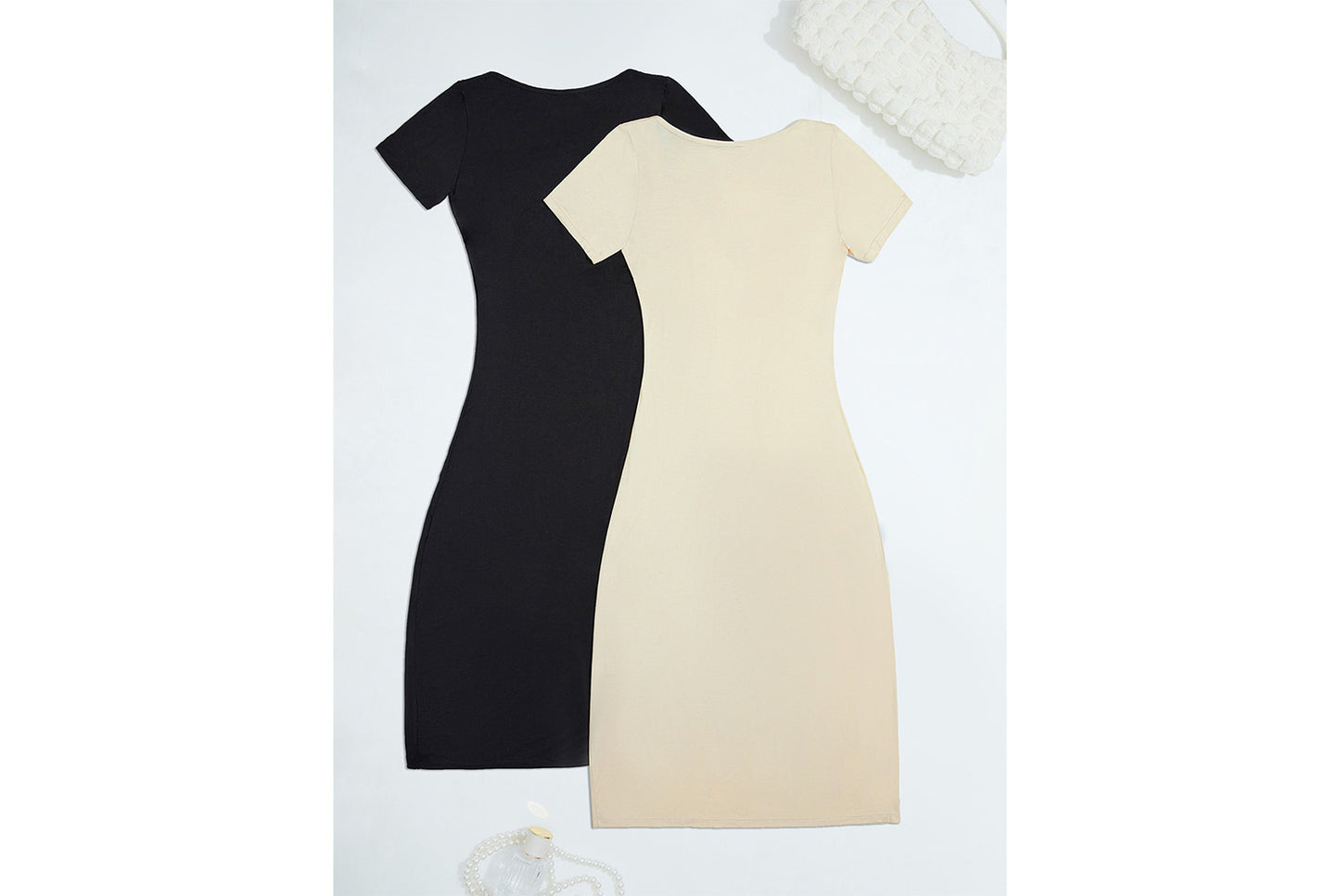 **French Vintage Collar Dress with Slit Waist**