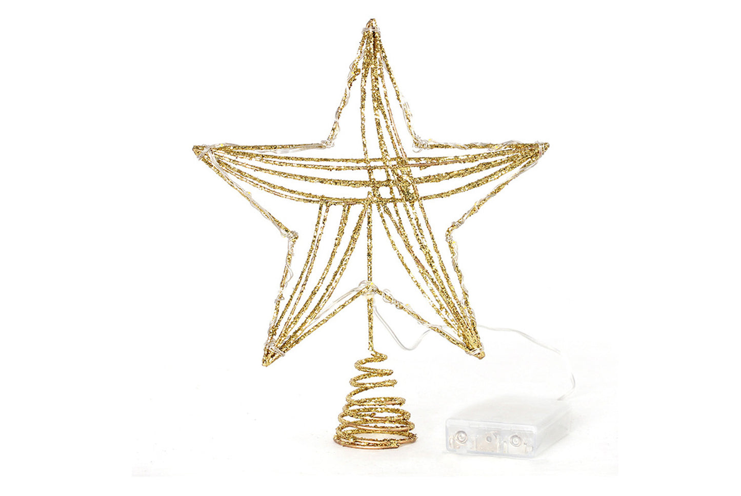 Iron Glitter LED Light-Up Tree Star