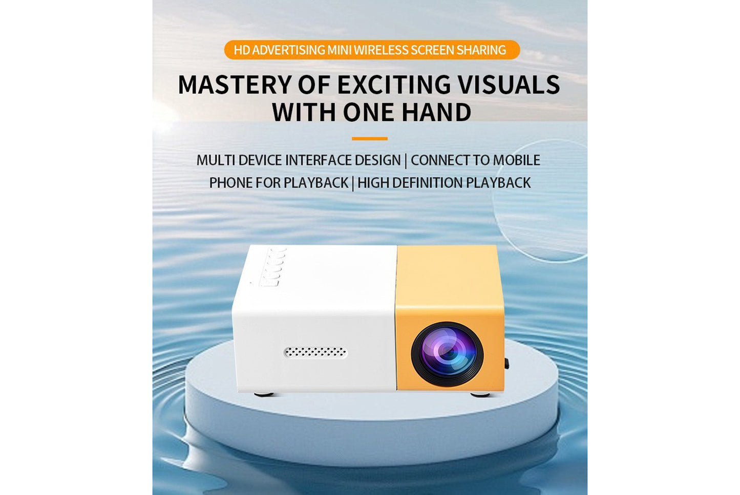 **Wired Screen Mirroring Home Projector (UK Standard Plug)**