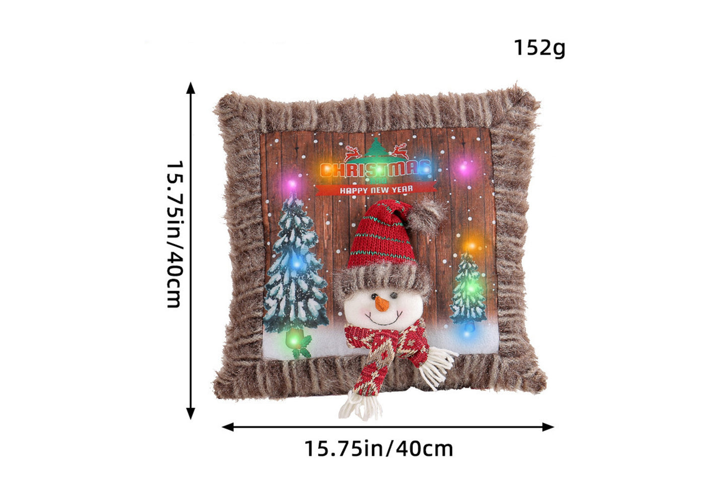 **Plush Luminous Christmas Pillow - Festive Sofa Cushion**
