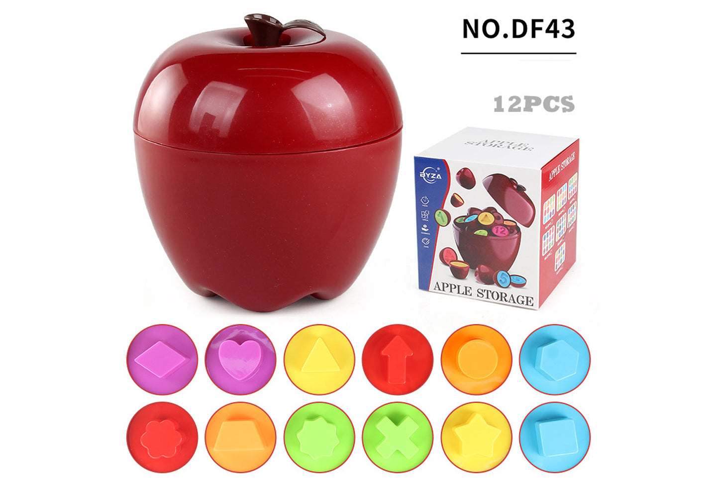 **Apple-Shaped Matching Box - Early Education Color Recognition Puzzle Set**