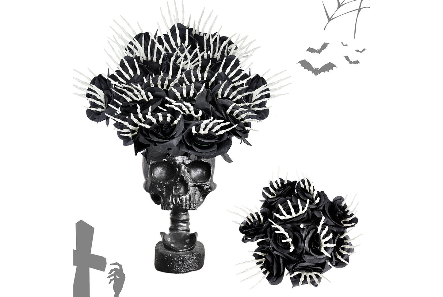 Halloween Skeleton Hand Rose Cuttings (Pack of 4)