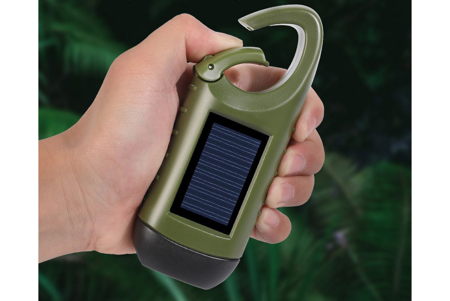 Solar-Powered Flashlight, Hand-Cranked/USB Rechargeable