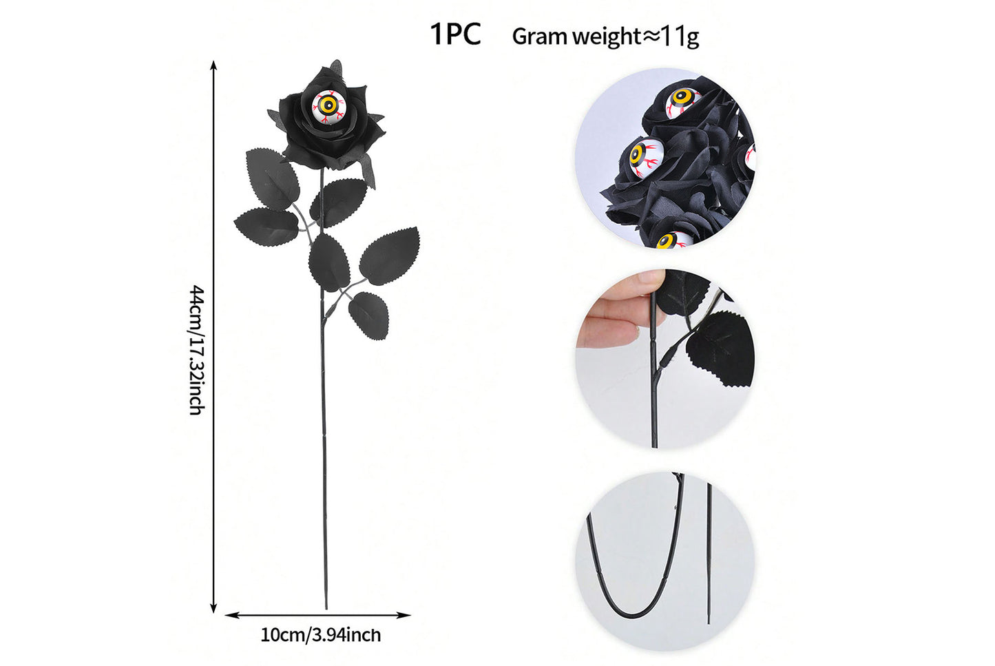 Halloween Scary Rose Decorations (10-Pack)