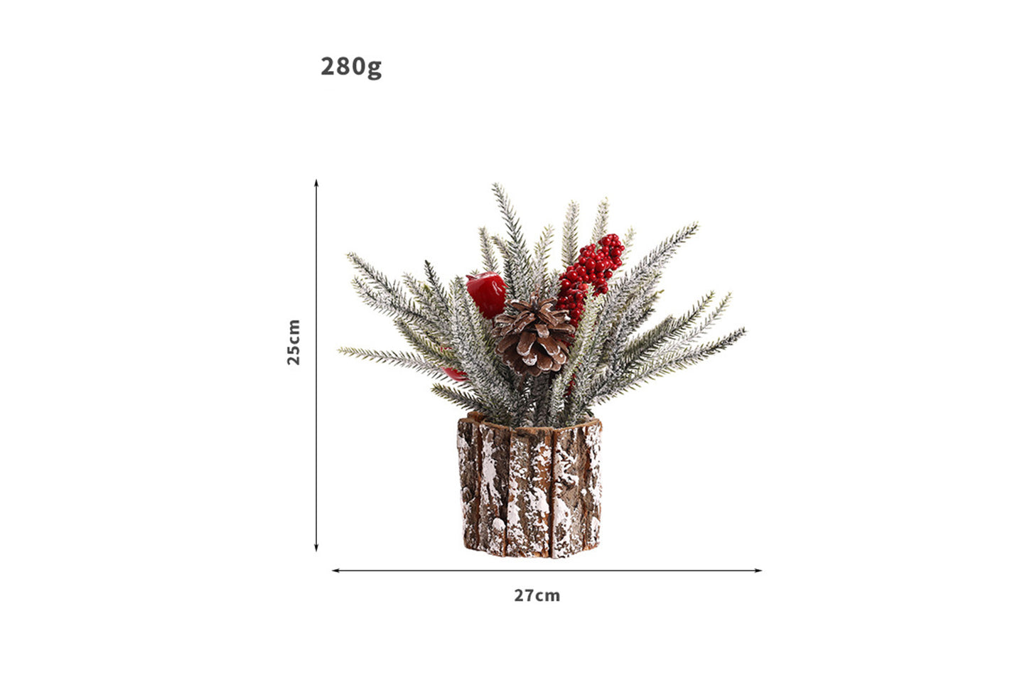 **25cm Flocked PE Simulated Mini Christmas Tree Ornament**