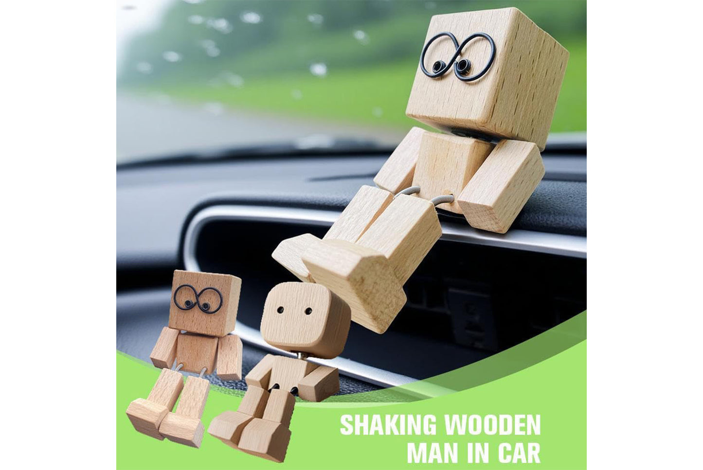 **Shaking Wooden Man Figurine | Shaking Wooden Man Car Decor**