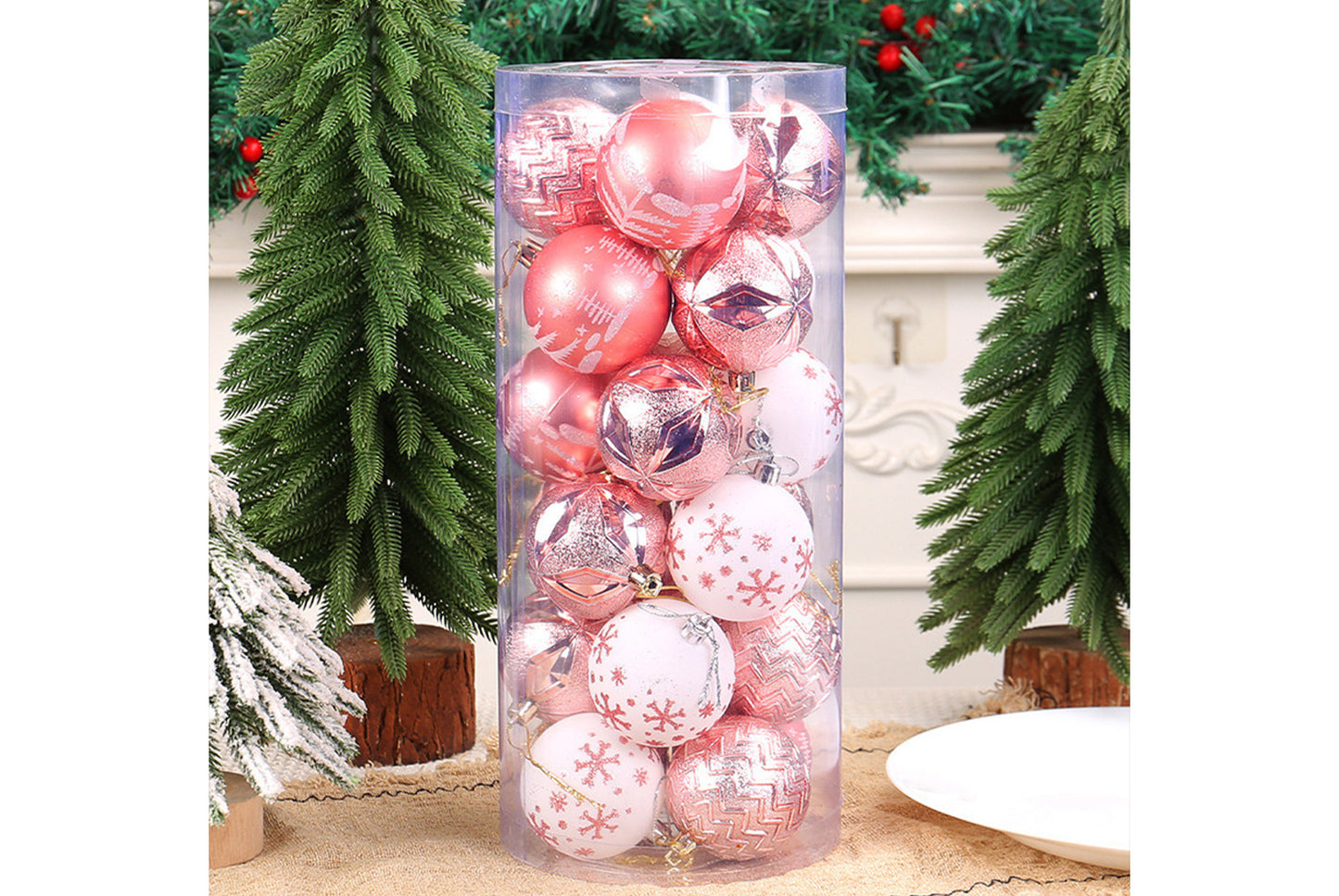 Painted Electroplated Christmas Ball Set - Shaped Christmas Tree Decorative Pendants
