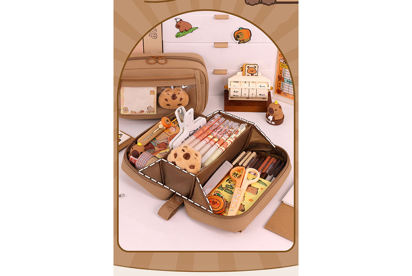 Large Capacity Flip-Top Pencil Case