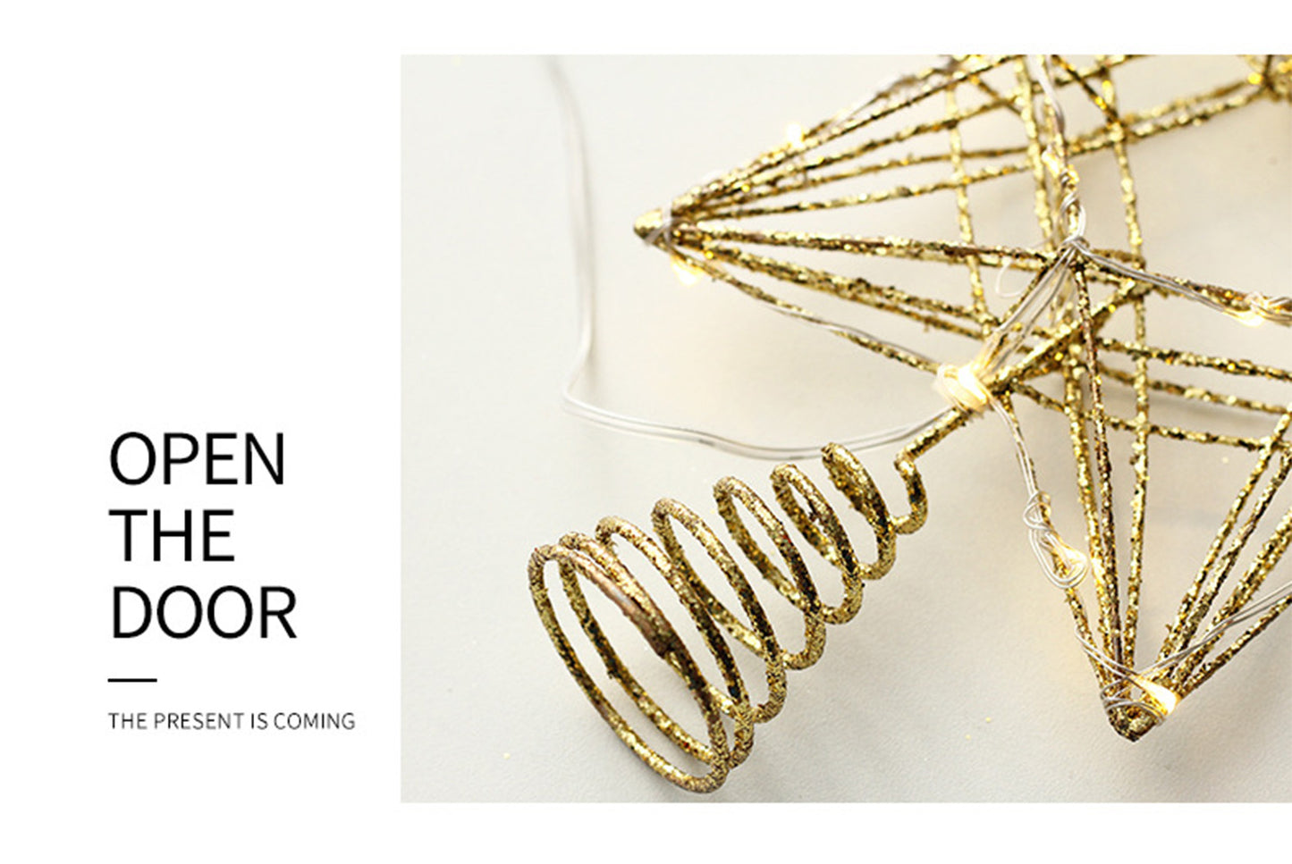 Iron Glitter LED Light-Up Tree Star