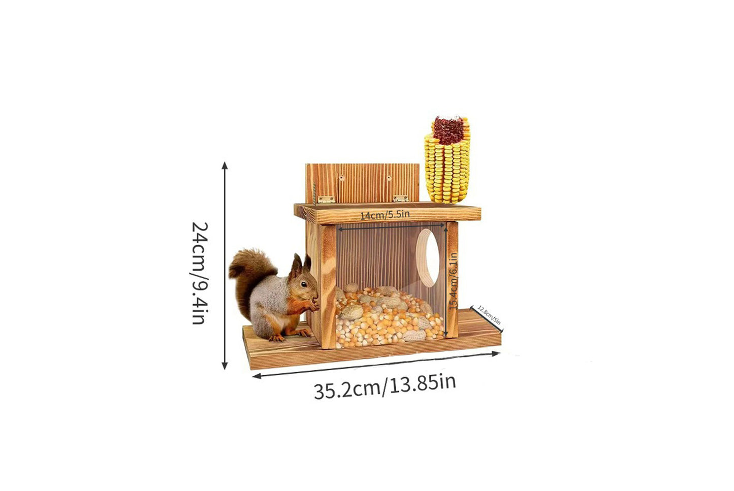 Wooden Squirrel Feeder