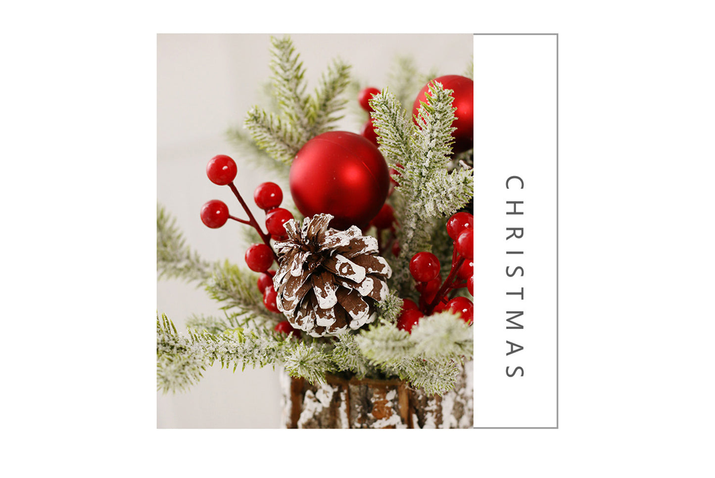 **25cm Flocked PE Simulated Mini Christmas Tree Ornament**