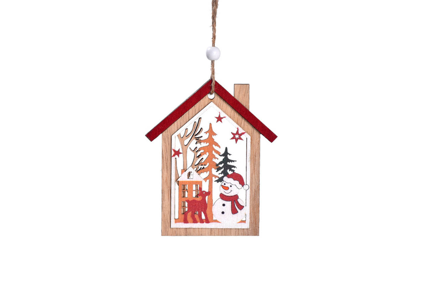 **Christmas Wooden Hollow Pendant - Holiday Tree Ornaments**