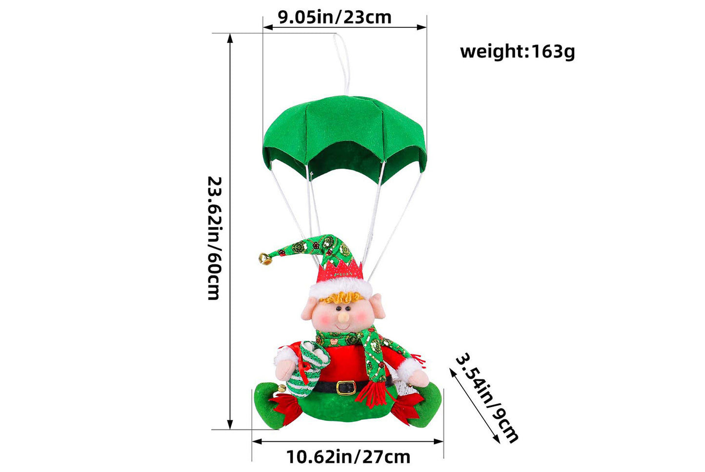 Christmas Parachute Figure Pendant