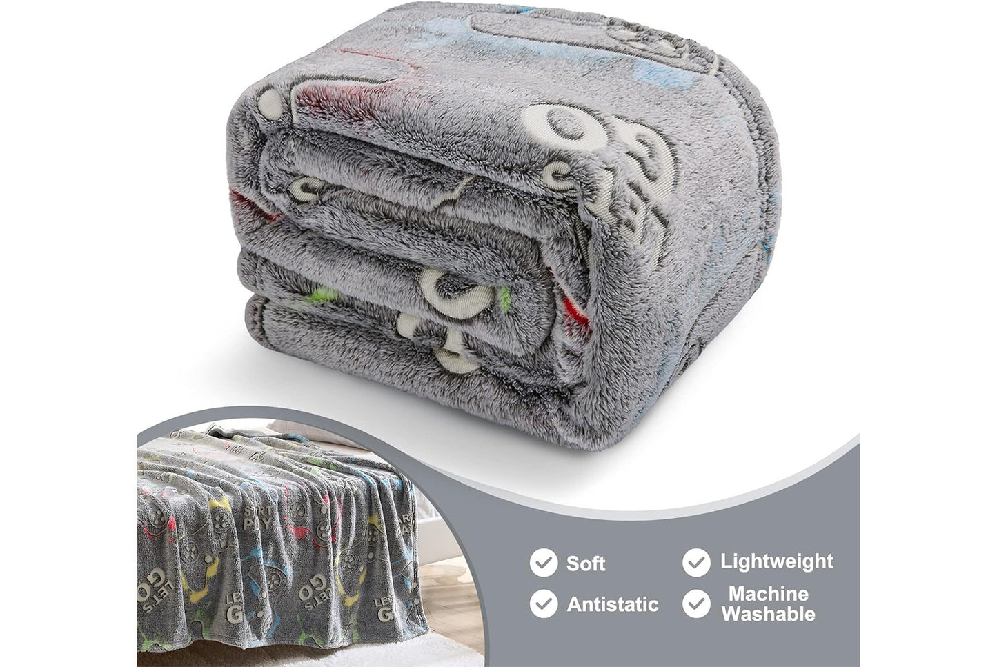 **Glow-in-the-Dark Flannel Blanket (Multiple Sizes Available)**