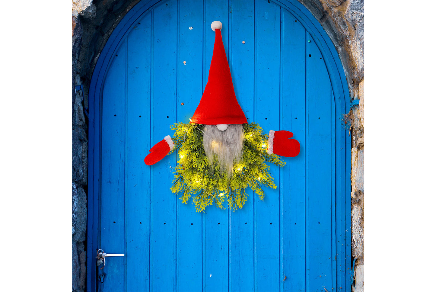 Luminous Faceless Old Man Christmas Wreath