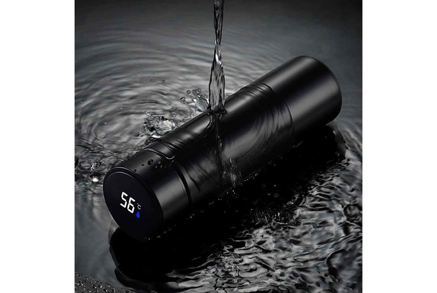 **304 Stainless Steel Smart Temperature-Insulated Water Bottle (Black 500ml)**