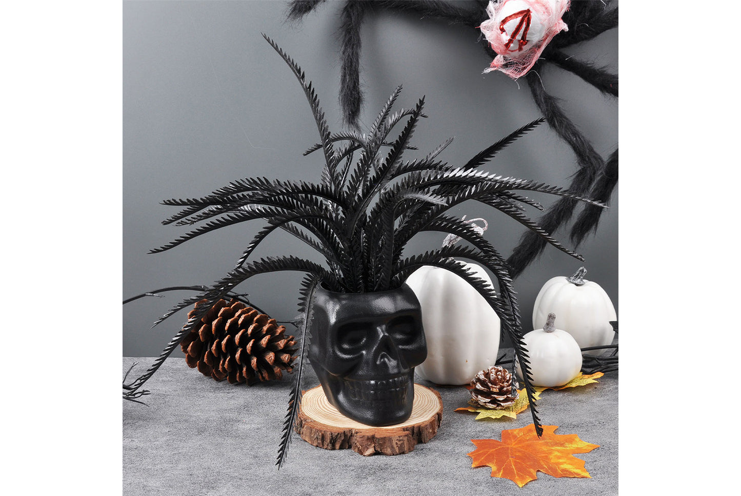 Halloween Simulated Plant Pots | Skull/White Pot/Succulent Series