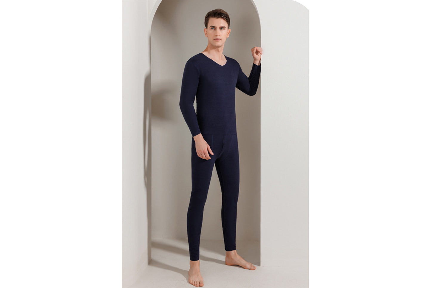 **Couple's Double-Sided Brushed Seamless Thermal Underwear Set**