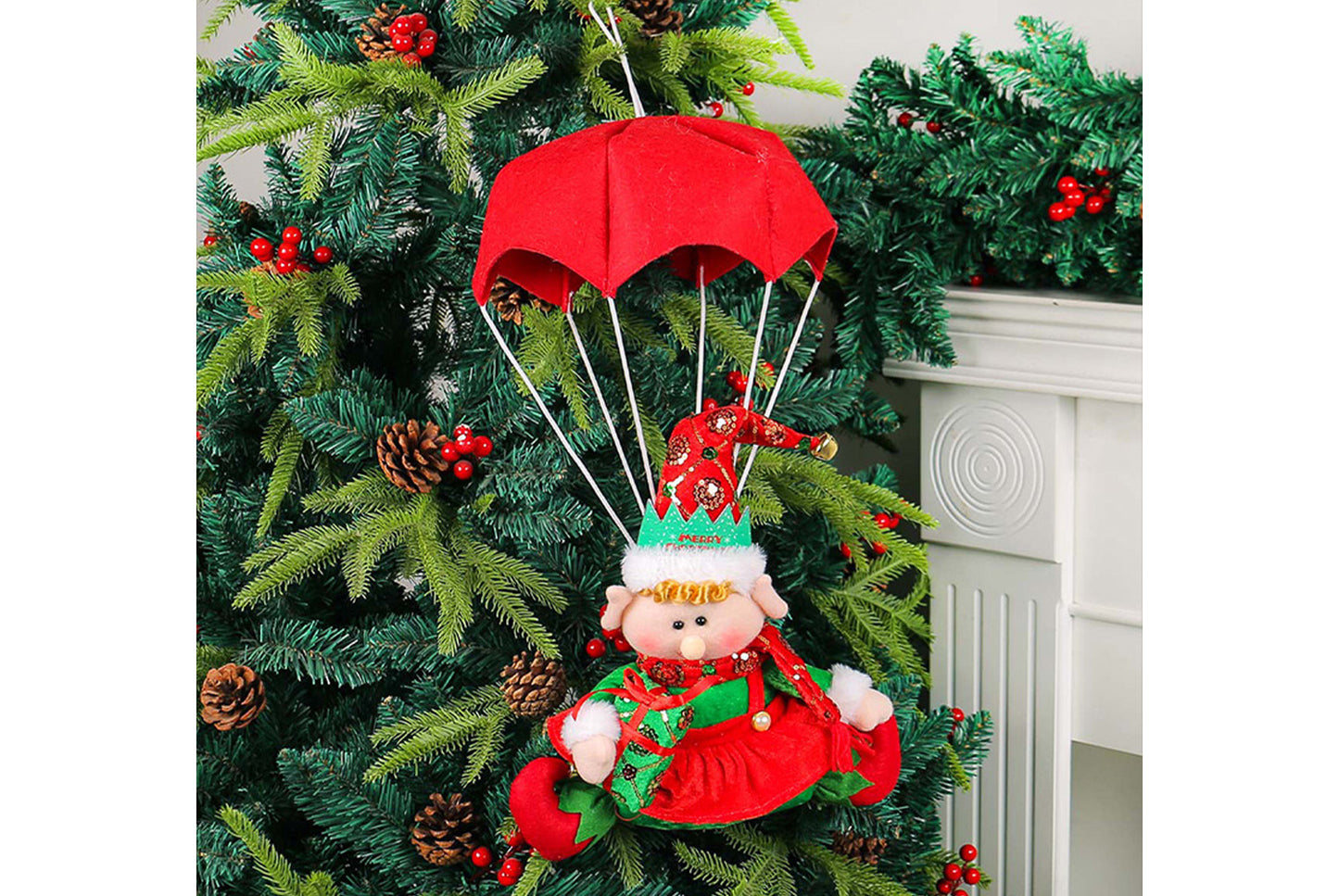Christmas Parachute Figure Pendant