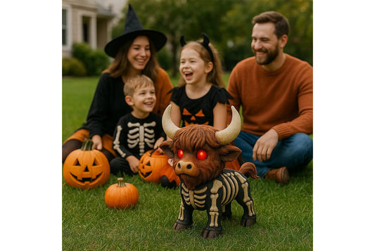 *Spooky-Cute Highland Cow Halloween Resin Figurine