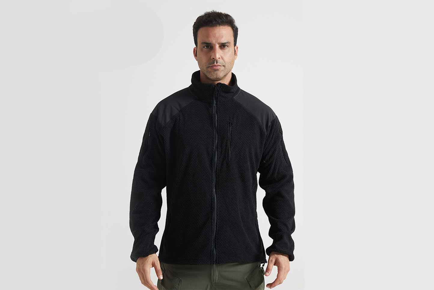 **Men's Tactical Fleece Jacket Stand Collar Liner**