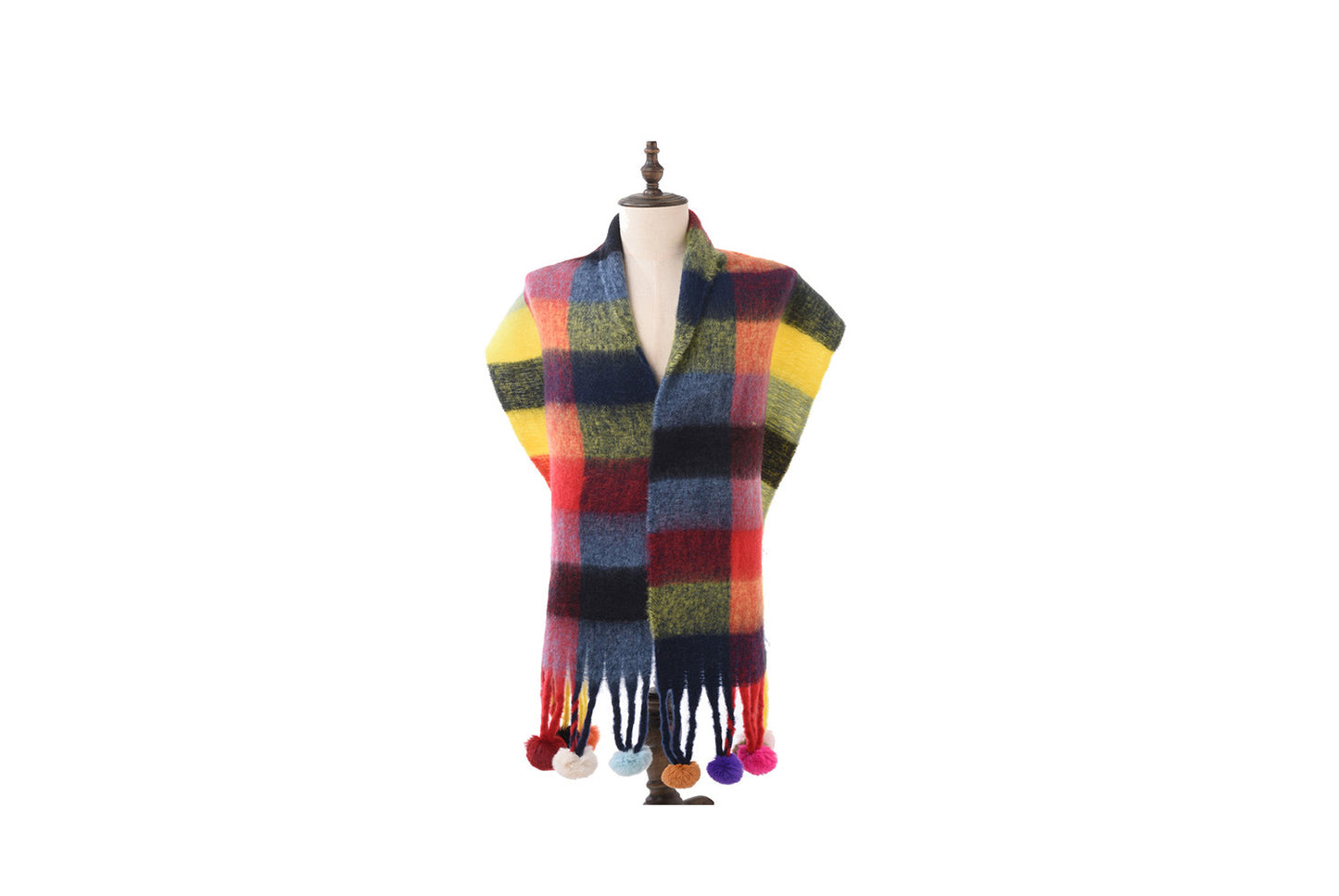 **Plaid Striped Thickened Scarf**
