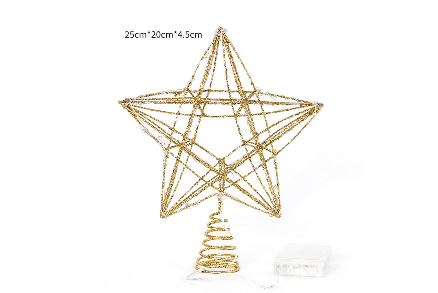 Iron Glitter LED Light-Up Tree Star