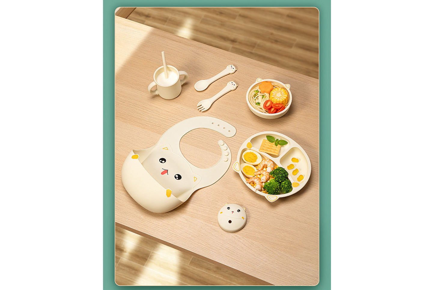 Cartoon Silicone Baby Plate Set | 3-Piece Set